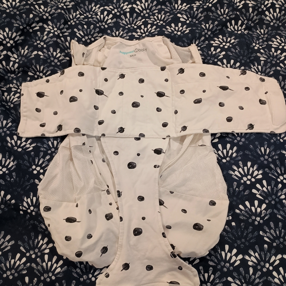 Happiest Baby White Sleep Sack with Black Dots (Not For Snoo)